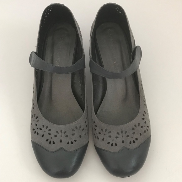 RENATA DONATI Mary Jane Kitten Heel Pumps Leather Heels Gray Women’s Size EU39 - Picture 2 of 16